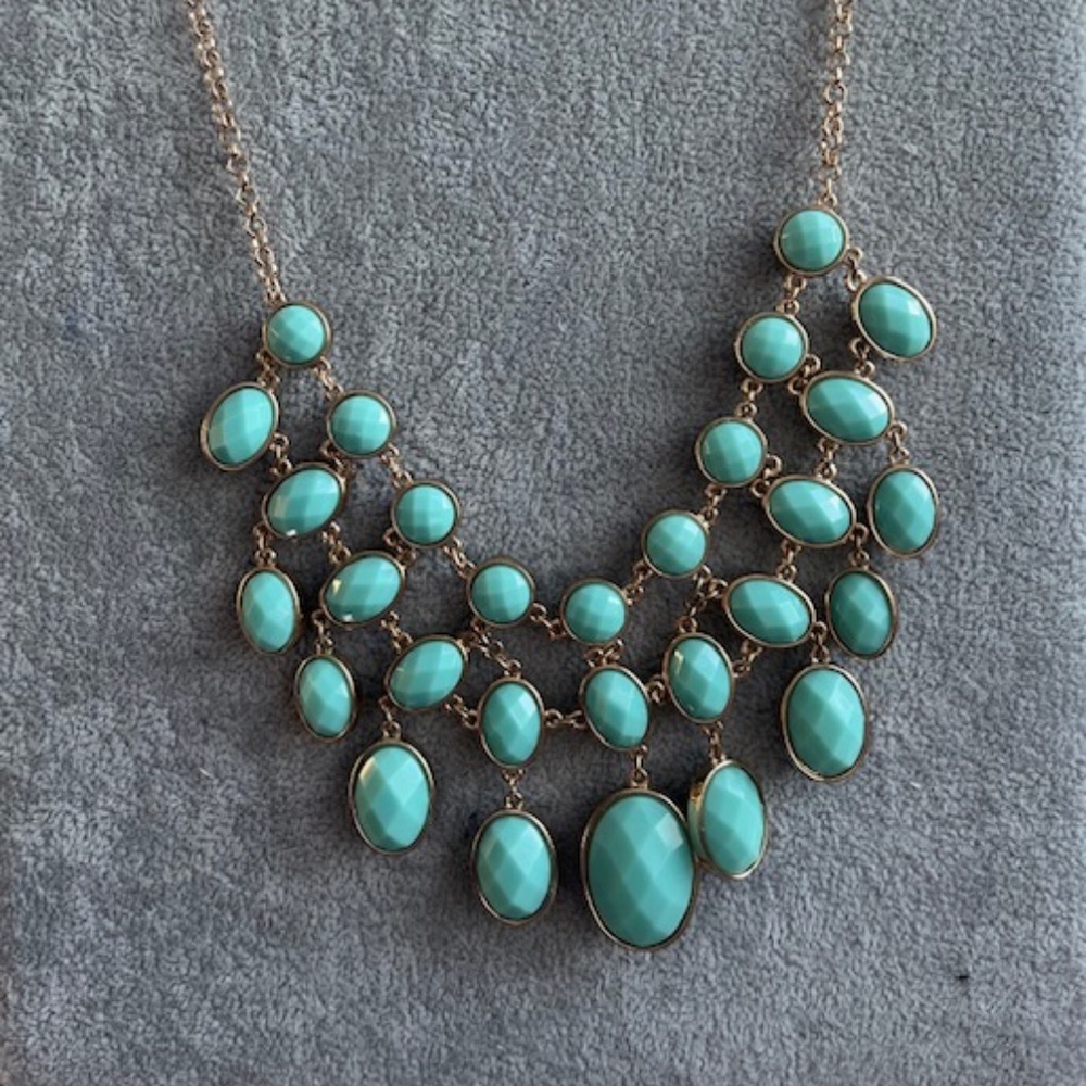 Reversible Necklace (one side aqua other is black)